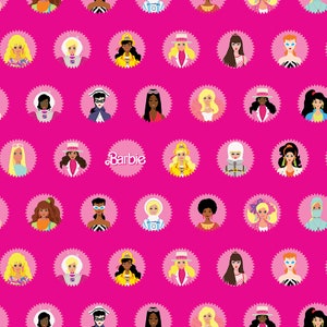 Barbie Cotton Fabric by the Yard - Barbie World Collection Barbie Main Hot Pink - Riley Blake CD15020-HOTPINK