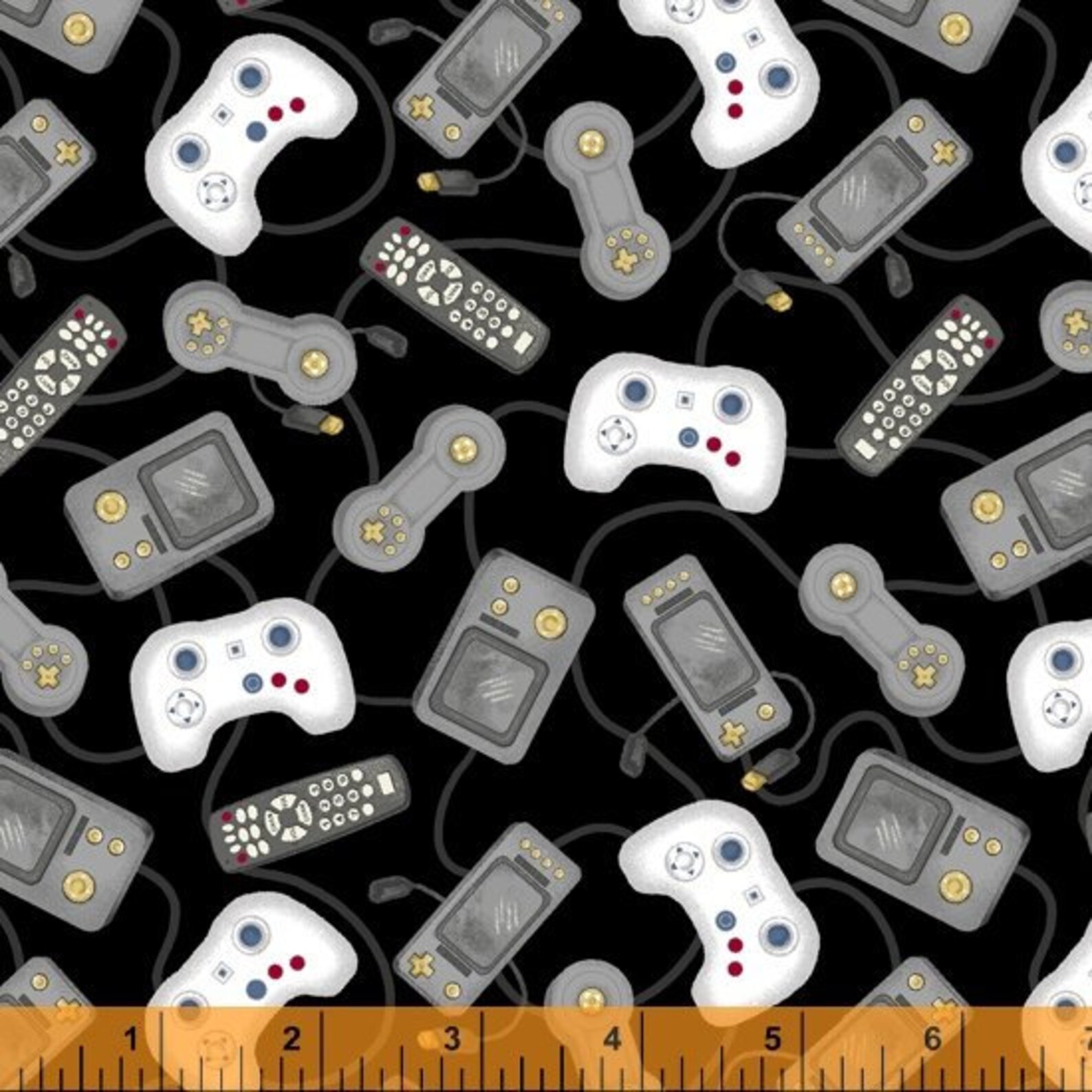Video Game Controller Cotton Fabric by the Yard Black Etsy