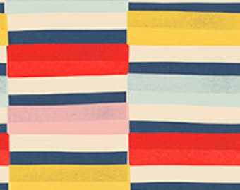 Beach Towel Cotton Fabric by the Yard - Beach Day Stripe Multi - MK Surface for Paintbrush Studio Fabrics 120-23123