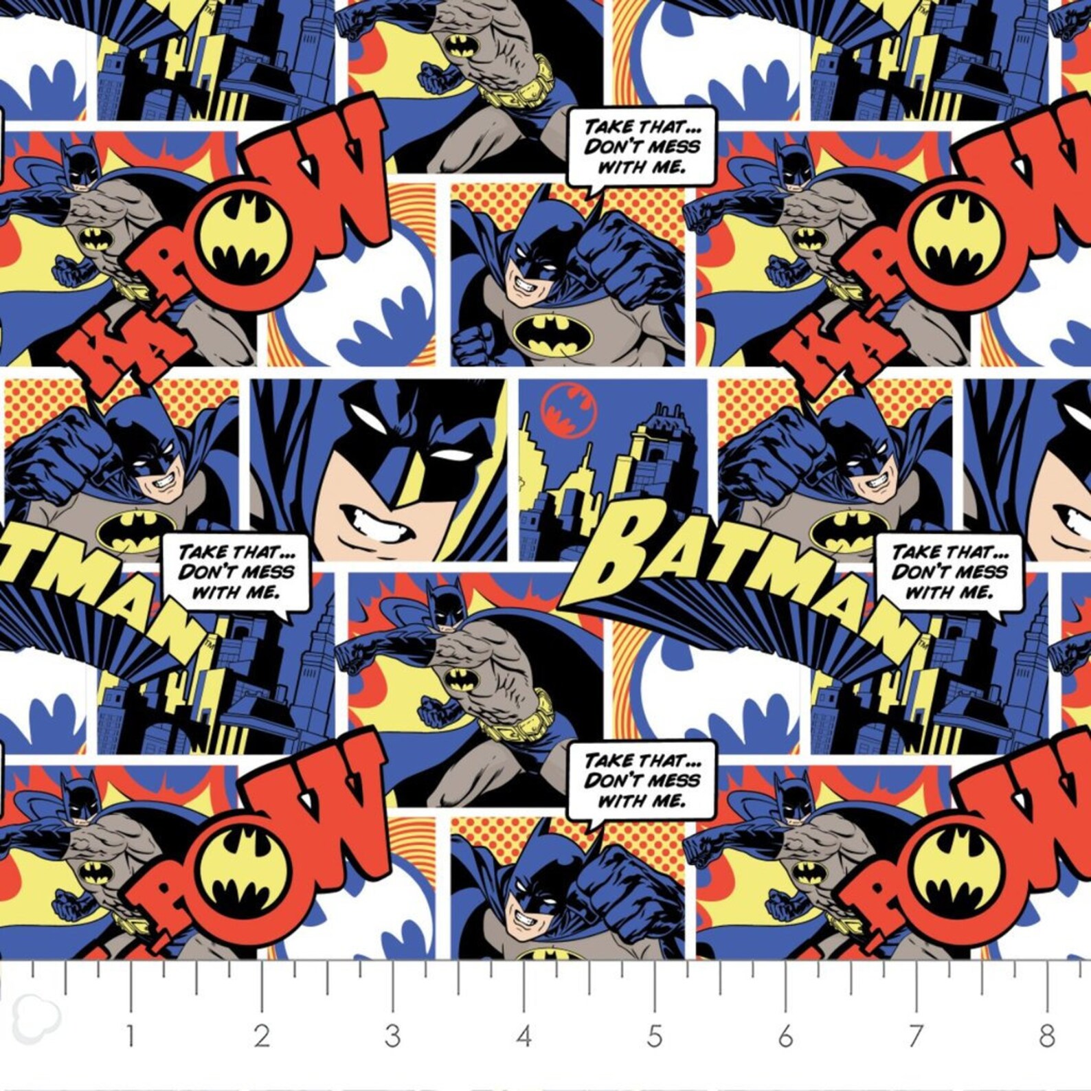 Batman Cotton Fabric by the Yard Comic Collage Orange Etsy