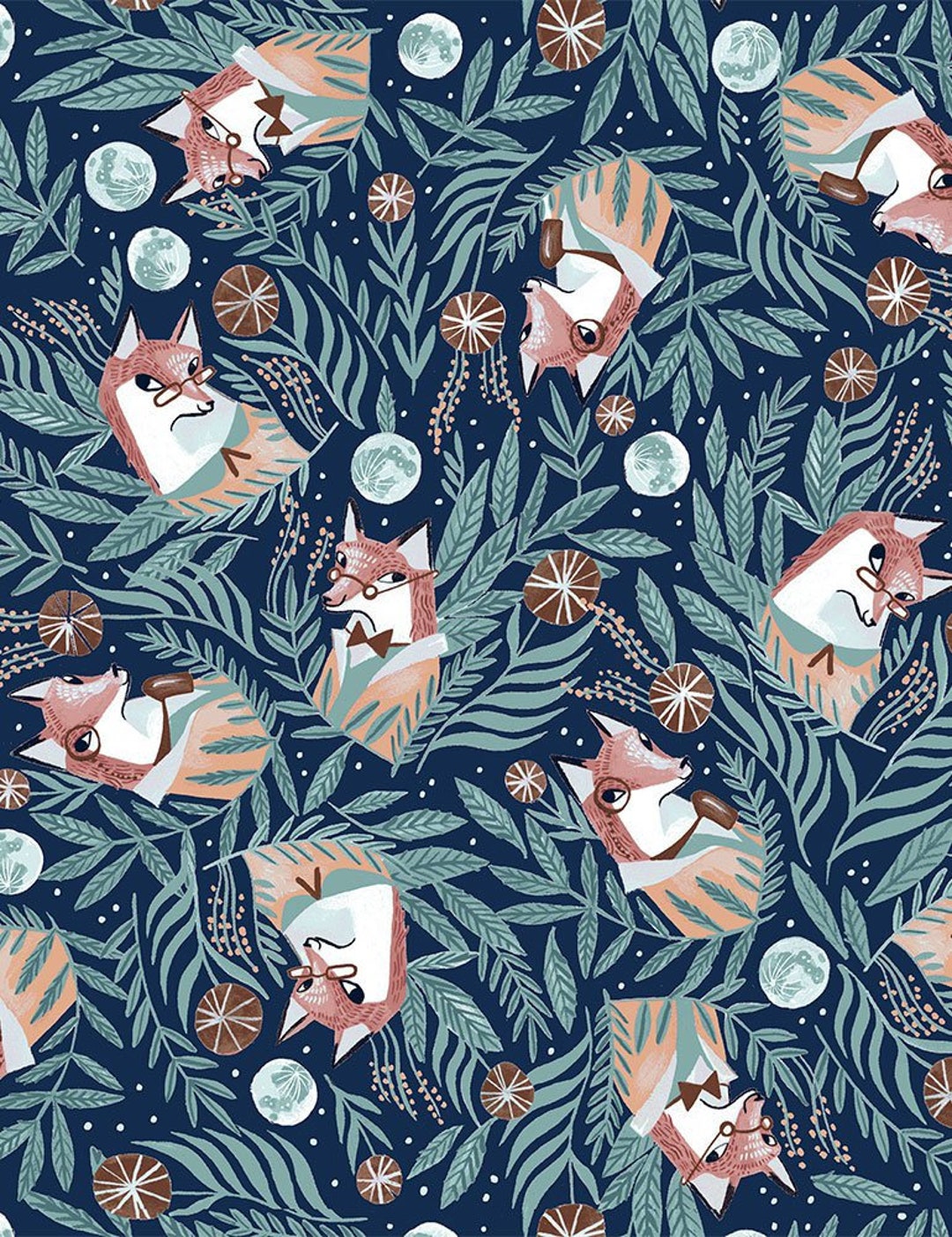 Fox Cotton Fabric by the Yard - Foxy Multi - Dear Stella 1855 - Etsy