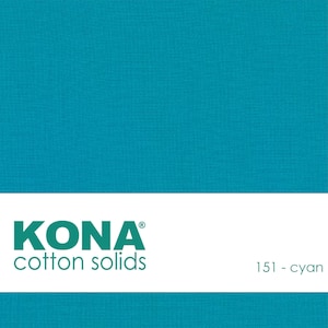 Kona Cotton Fabric by the Yard - 151 Cyan