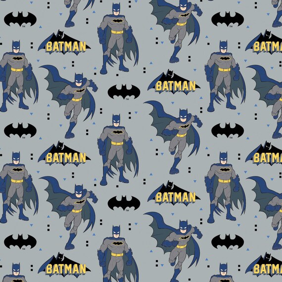 Batman Cotton Fabric by the Yard Young DC Grey Batman - Etsy Sweden