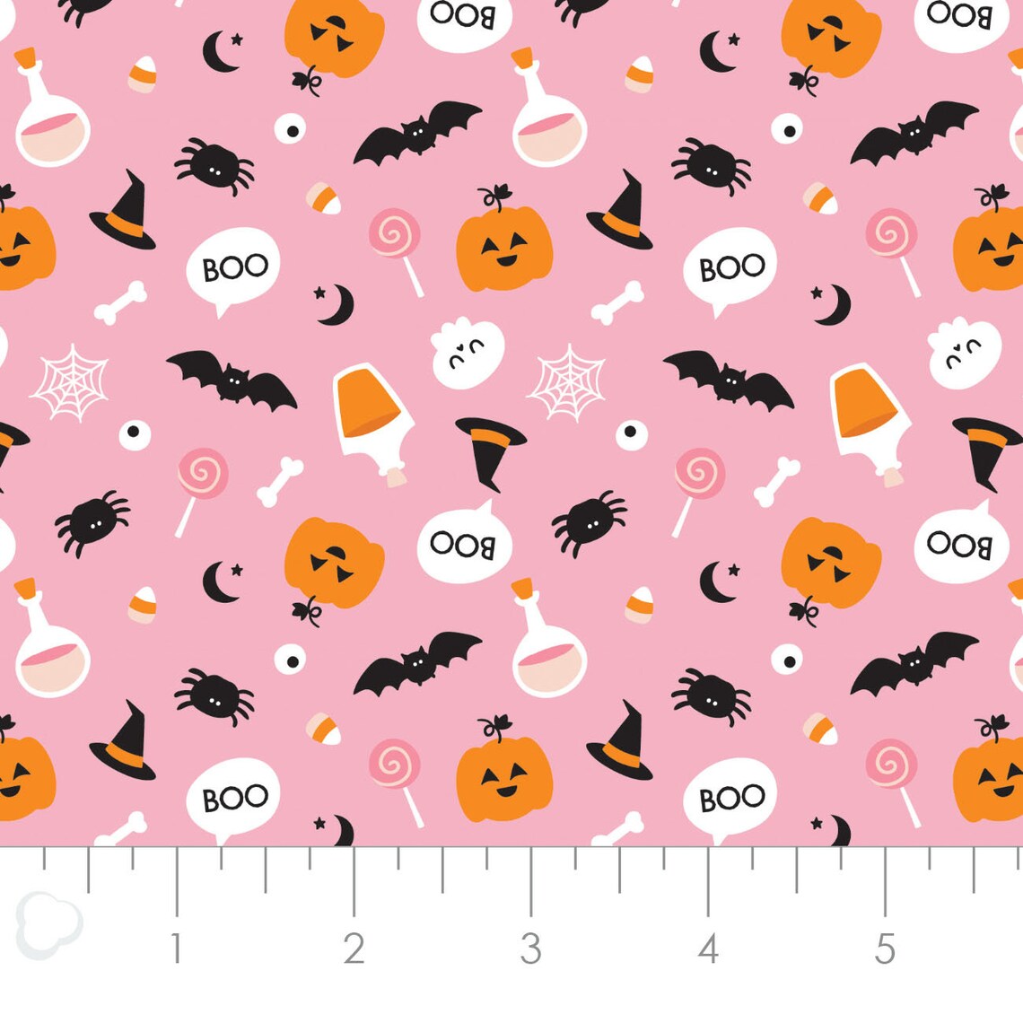 Halloween Cotton Fabric by the Yard Halloween Hey Boo Etsy