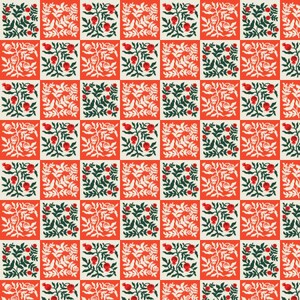 Christmas Cotton Fabric by the Yard - Holiday Classics III Yuletide Floral Red - Rifle Paper Co. Cotton + Steel RP618-RE1