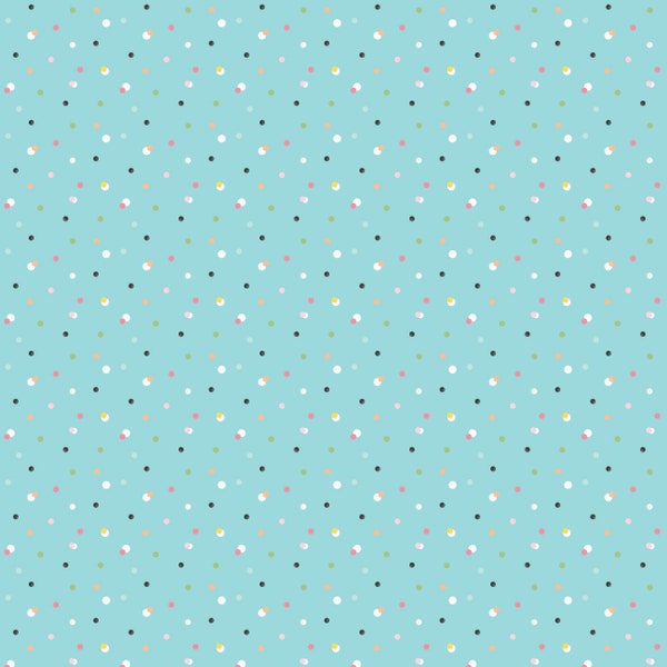Polka Dot Cotton Fabric by the Yard - Best-Teas Feeling Bubbly Blue - Camelot 89221005-2