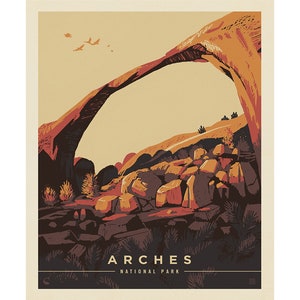 National Parks Cotton Fabric Panel - U.S. National Parks Poster Panel Arches- Riley Blake PD13295-ARCHES