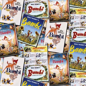 Bambi Cotton Fabric by the Yard - Bambi Classic Poster Stack - Camelot 85040308-1