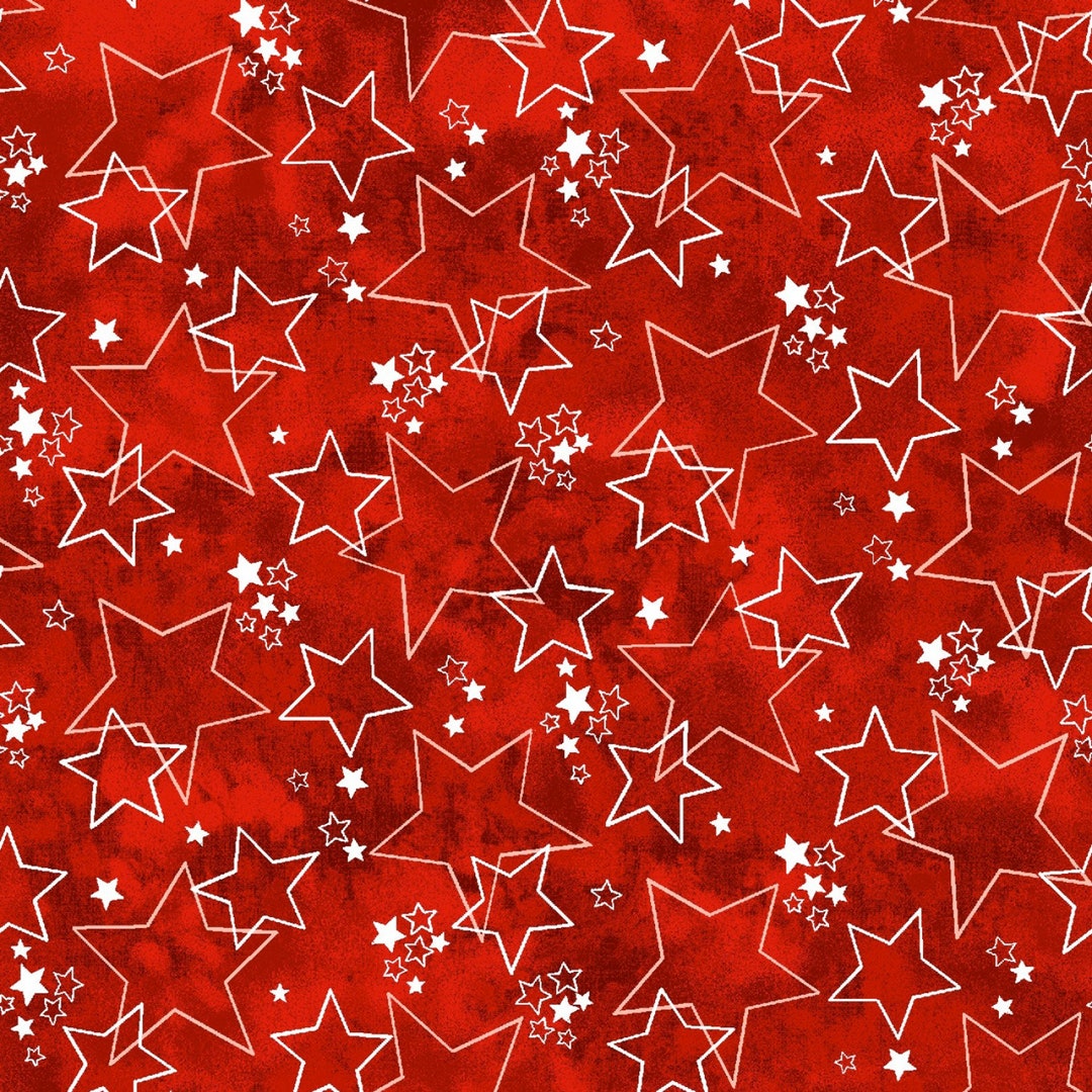 Patriotic Cotton Fabric by the Yard Stellar Stars Red Freckle and ...