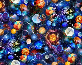 Space Cotton Fabric by the Yard - Outer Space - Timeless Treasures CD8233