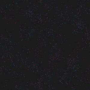 May include: A black background with a scattered pattern of small blue and pink dots.