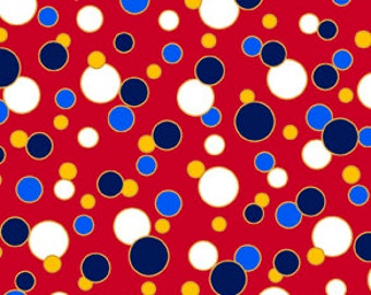 Patriotic Cotton Fabric by the Yard - Proud & True Dots Red - QT Fabrics 1649-29480-R