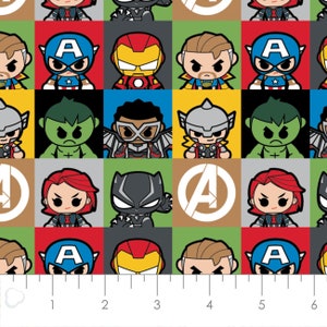 Marvel Superheroes Fabric by the Yard Kawaii Marvel Character Fabric by ...