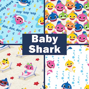 Baby Shark Cotton Fabric by the Yard - Character Fabric by Springs Creative