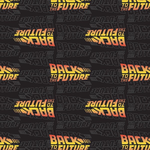 Back to the Future Cotton Fabric by the Yard - Movie Title Logo Black - Camelot 96330101-2