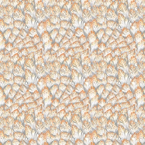 Feather Cotton Fabric by the Yard - Bird Song Feathers Persimmon  - Dear Stella 2371PERSIMMON