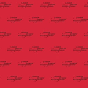 Mister Rogers Cotton Fabric by the Yard - Mister Rogers Neighborhood Logo Red - Riley Blake C11462-RED