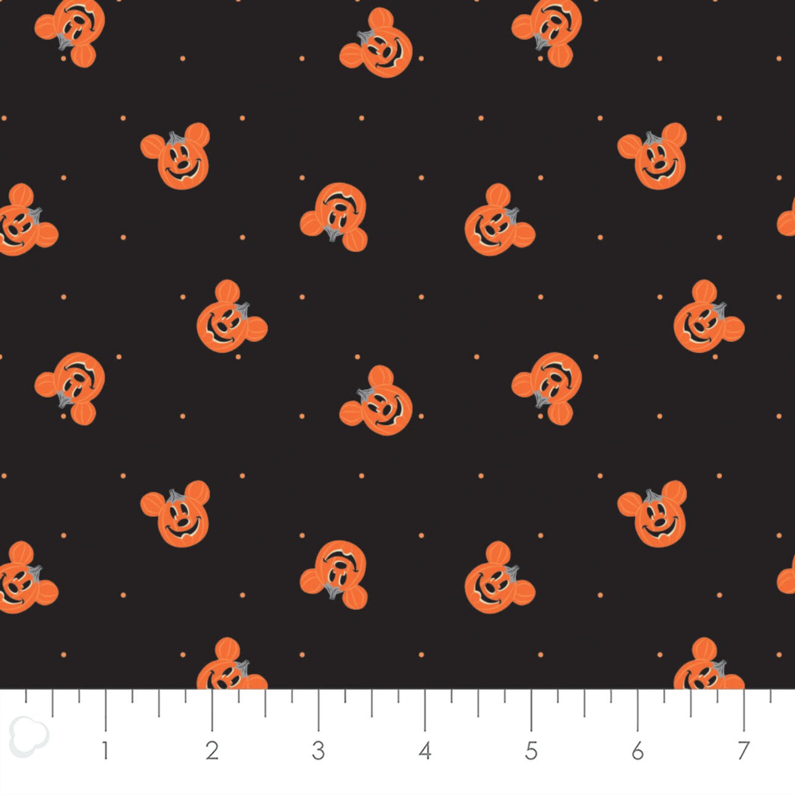 Mickey Mouse Halloween Cotton Fabric by the Yard Black | Etsy