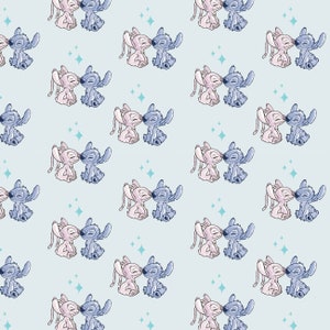 Lilo and Stitch Cotton Fabric by the Yard - Stitch Blogger Stitch You Are What You Love Aqua - Camelot 85240403-2