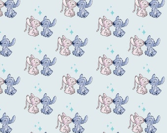 Lilo and Stitch Cotton Fabric by the Yard - Stitch Blogger Stitch You Are What You Love Aqua - Camelot 85240403-2