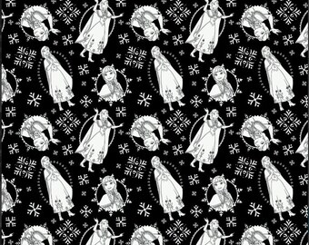 Frozen Fabric by the Yard - Frozen Coloring Collection - Anna Black - Camelot 85190203-2
