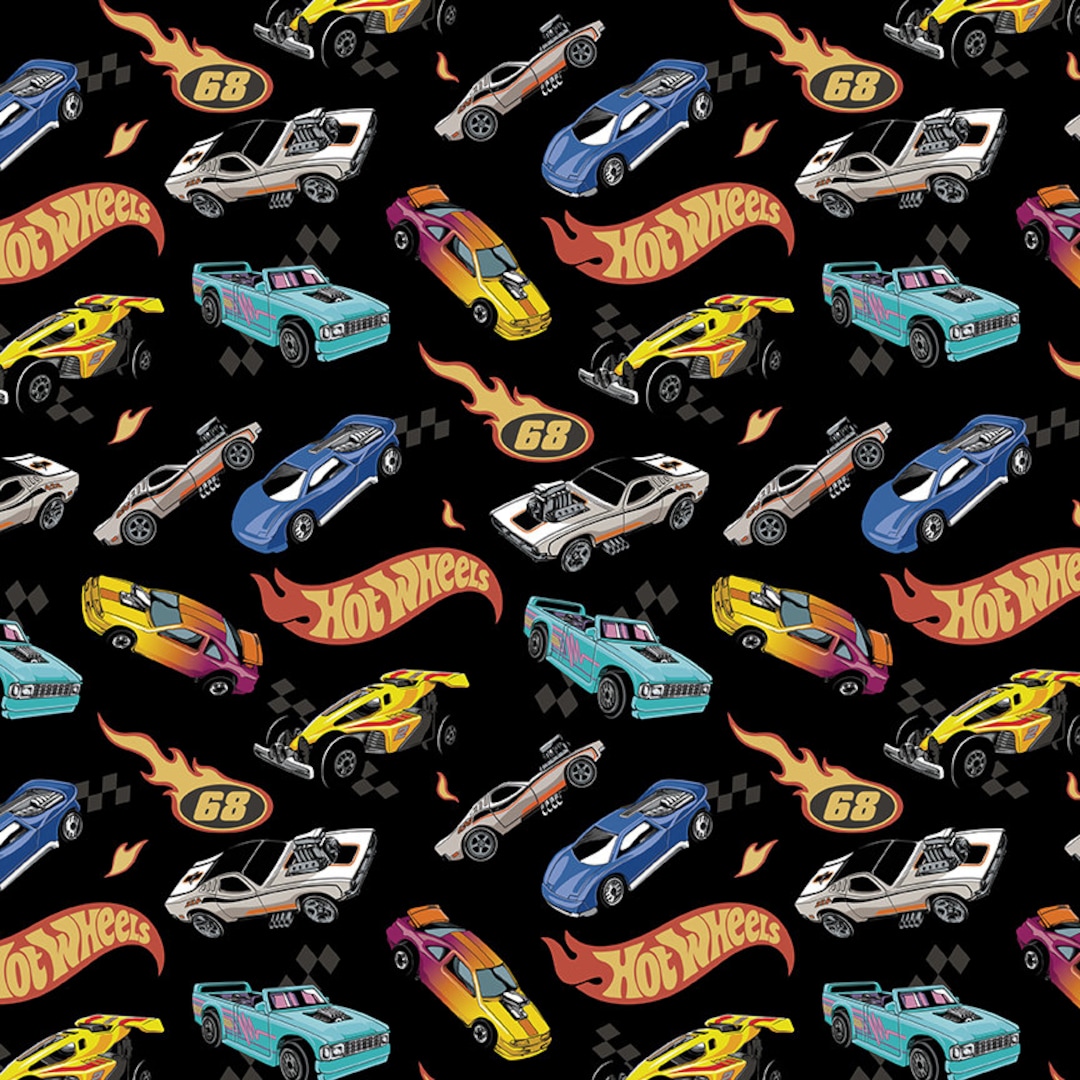 Hot Wheels Cotton Fabric by the Yard Hot Wheels Made to Race Car - Main Image