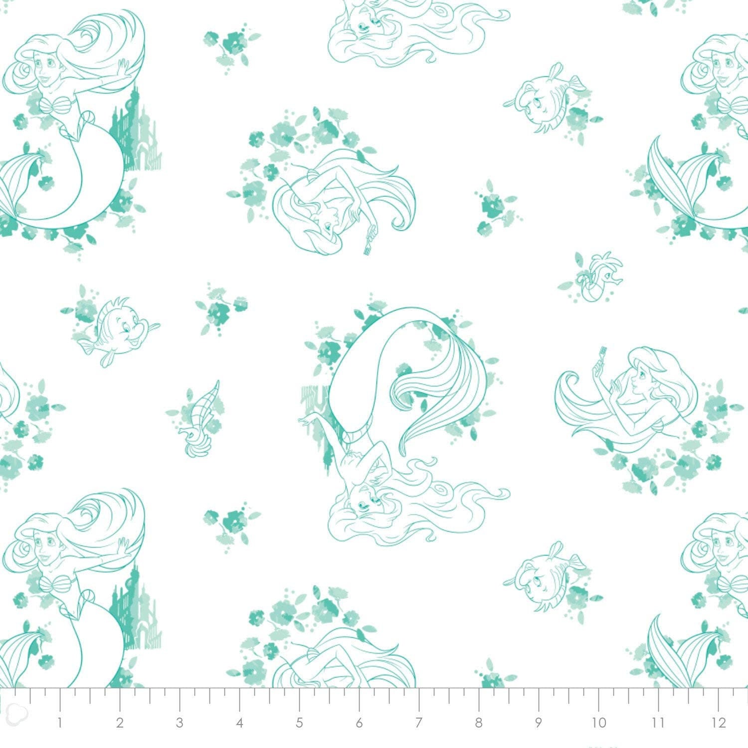 Ariel Fabric by the Yard - Disney Princess Little Mermaid Fabric