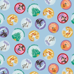 Wizard of Oz Cotton Fabric by the Yard - Wizard of Oz Character Medallions - Camelot 23180305-1