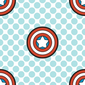 Captain America Cotton Fabric by the Yard - Character Nursery - Captain Shield - Springs Creative 71586