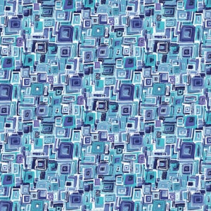 Modern Block Cotton Fabric by the Yard - Around the Block Blocks on Blocks Blue - Camelot 21230203-2