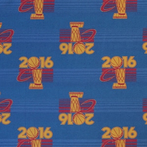 Cleveland Cavaliers Fabric by the Yard - blue lined 2016 Championship