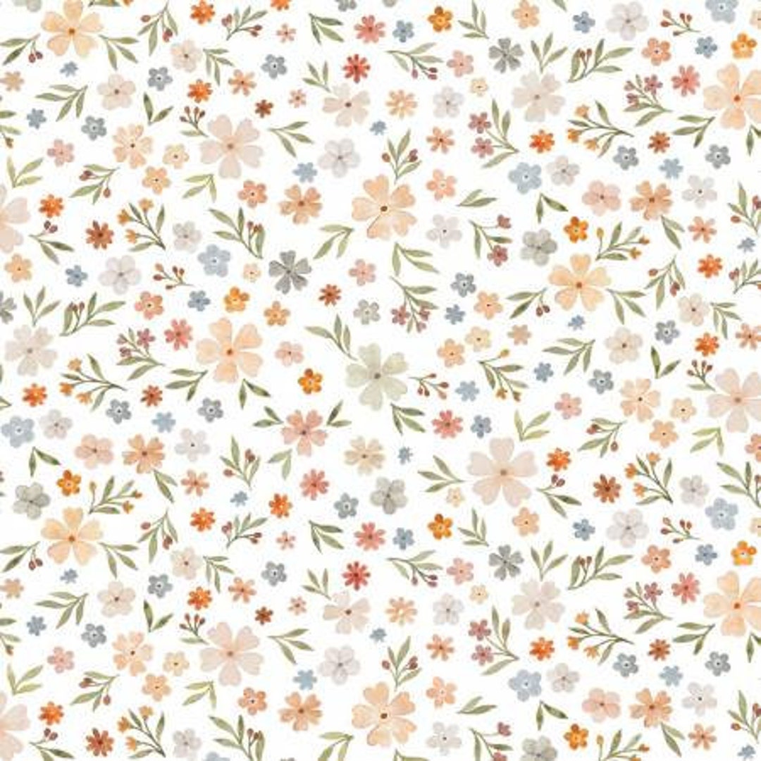 Nursery Floral Cotton Fabric by the Yard Forest Dreams Spring Floral ...
