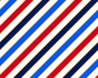 Patriotic Cotton Fabric by the Yard - Proud & True Diagonal Stripe - QT Fabrics 1649-29481-X