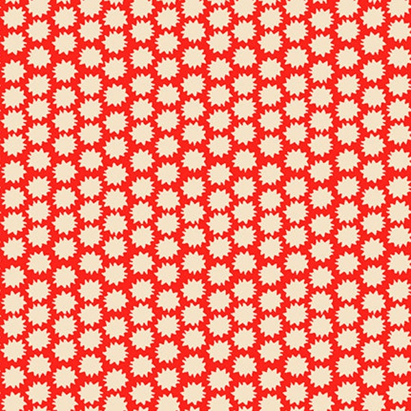 Blender Cotton Fabric by the Yard - Beach Day Starburst Red - MK Surface for Paintbrush Studio Fabrics 120-23125
