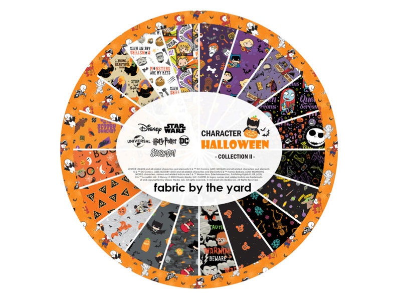 Halloween Cotton Fabric by the Yard Licensed Character Etsy
