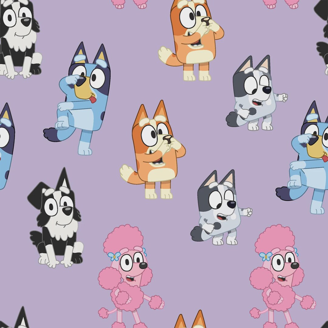 Bluey Cotton Fabric by the Yard - Disney Junior Playful Bluey - Springs ...