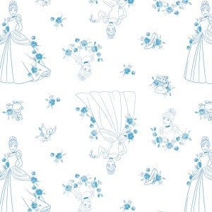 Cinderella Fabric by the Yard - Blue Toile - Camelot 85100517-01 BLUE