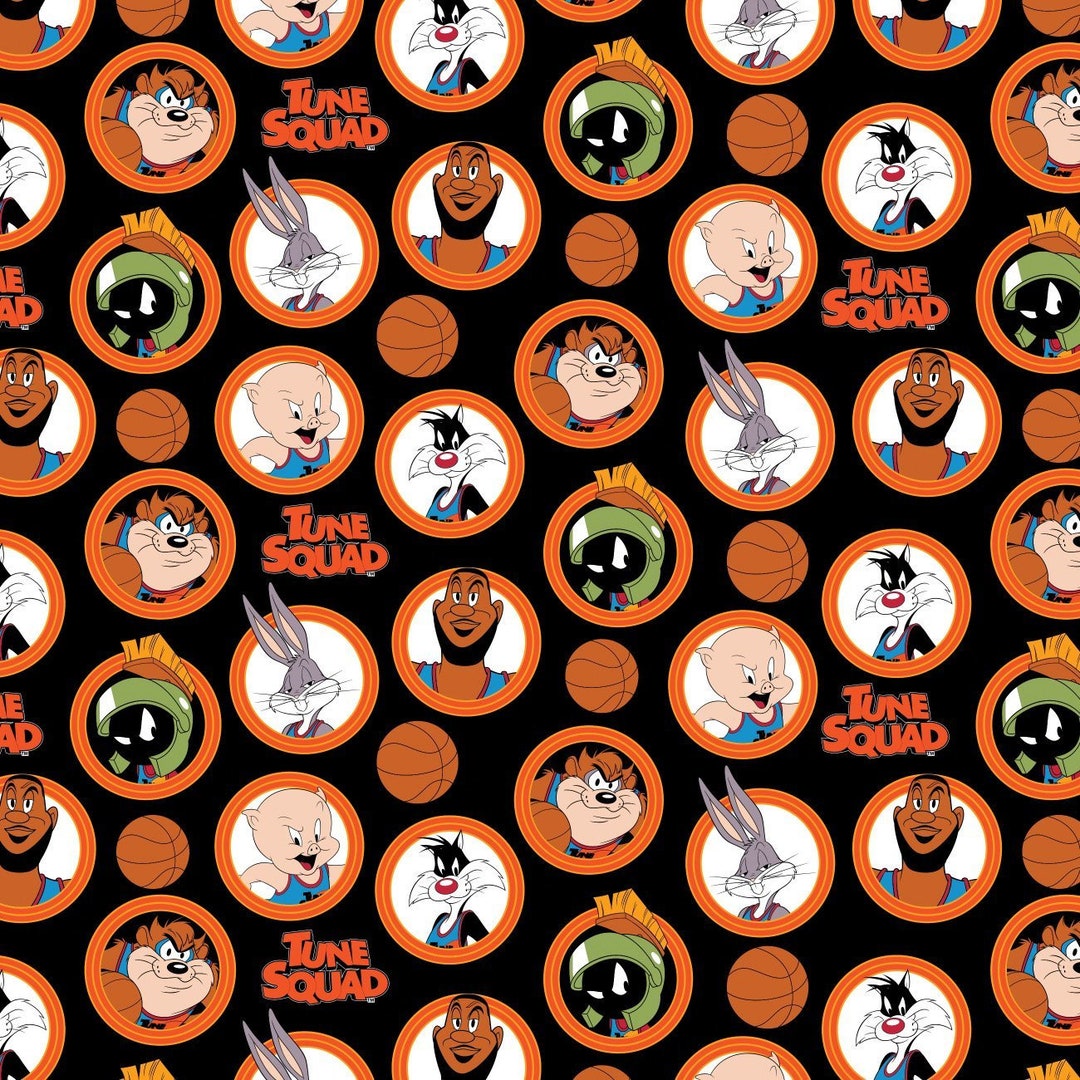 Space Jam Cotton Fabric by the Yard Space Jam Coins - Etsy