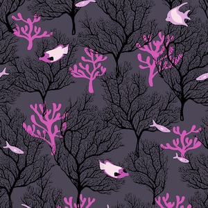 Florida Vol. 2 Cotton Fabric by the Yard - Florida Volume 2 Reef Eggplant - Sarah Watts at Ruby Star Society for Moda RS2053-15