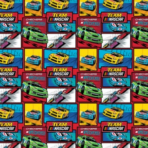 NASCAR Cotton Fabric by the Yard - NASCAR III Collection Chasing Checkers Multi - Camelot 39220102-1