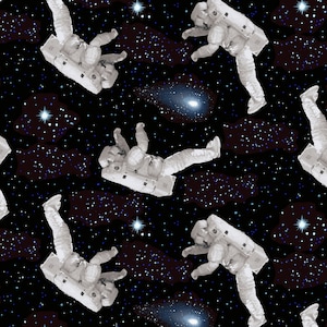 Space Cotton Fabric by the Yard - Tossed Astronauts