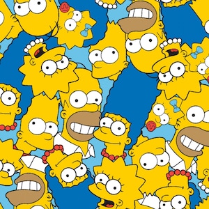 The Simpsons Cotton Fabric by the Yard - Character Head Toss - Springs Creative 74550