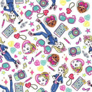 JoJo Siwa Fabric by the Yard - JoJo Tech Toss - Springs Creative 73323A620715