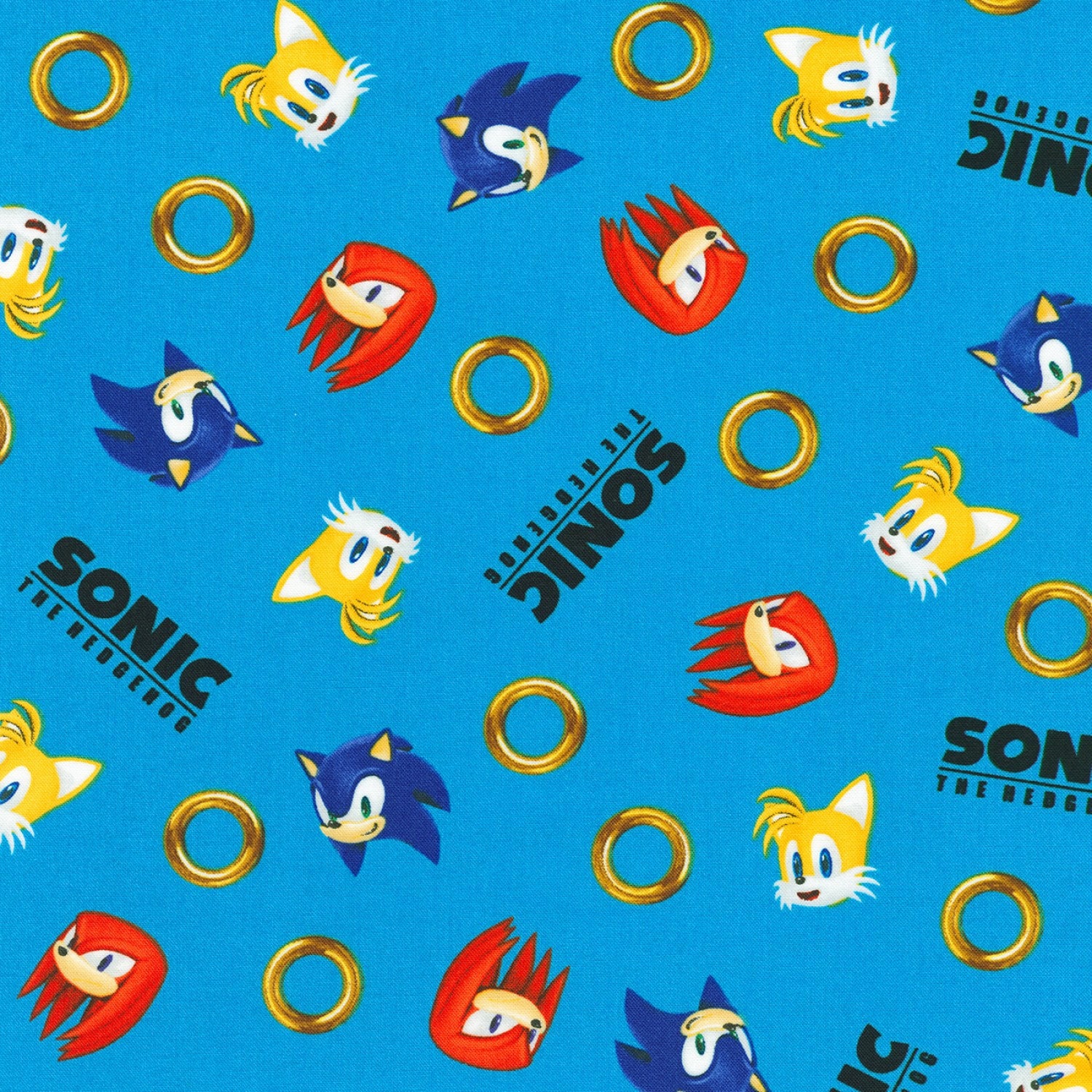 Sonic the Hedgehog Fabric by the Yard Sonic on Blue with Etsy
