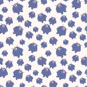 Cute Little Monsters Cotton Fabric by the Yard - Monsters Purple - The Craft Cotton Company 2686C-04
