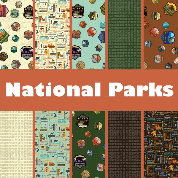 U.S. National Parks Cotton Fabric by the Yard - Choice of 11 Prints from Riley Blake