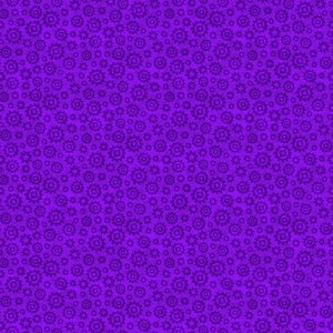 May include: A seamless pattern of small purple gears on a solid purple background.