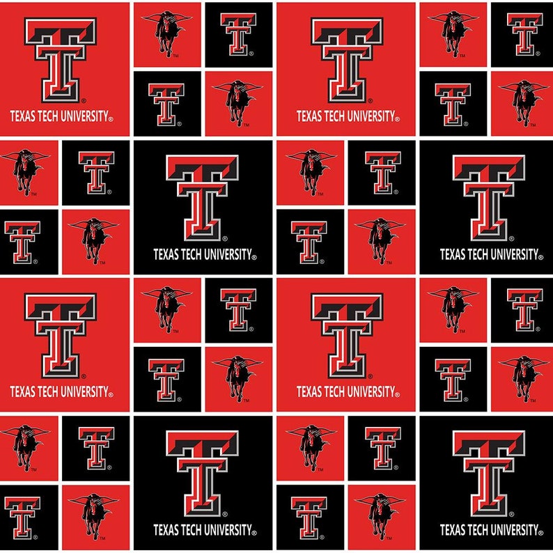 Texas Tech University Fabric by the Yard Box Allover 020 Etsy