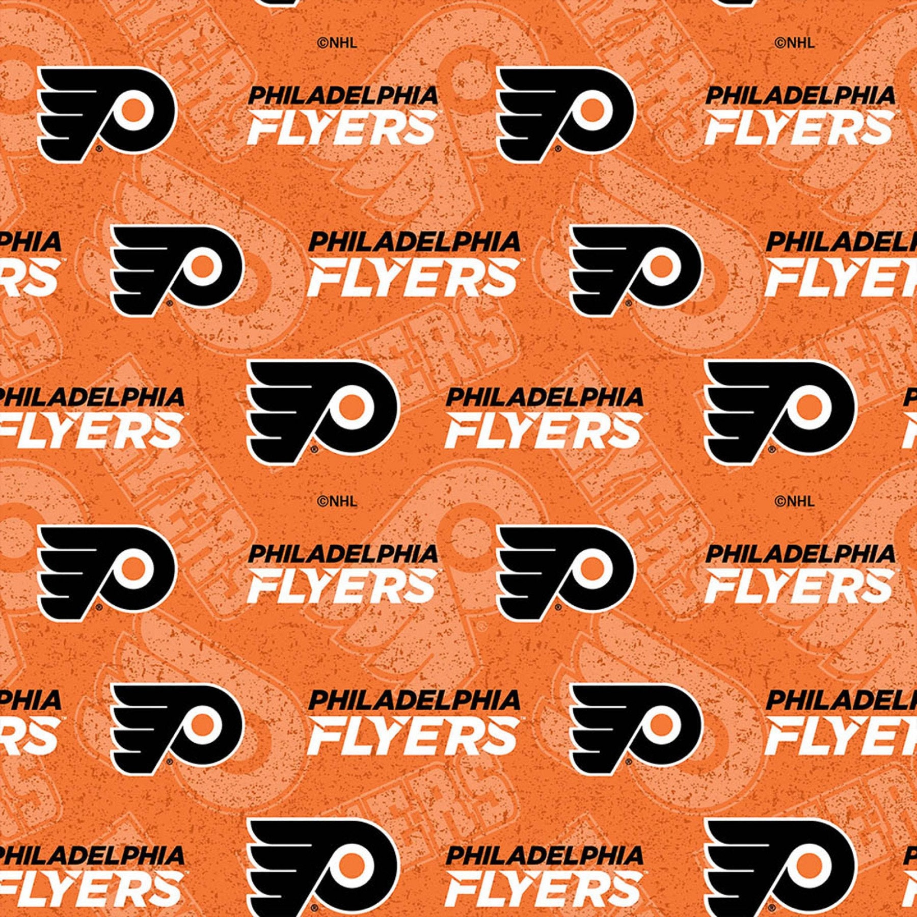 Philadelphia Flyers Fabric by the Yard Tone on Tone Sykel Etsy