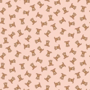 Teddy Bear Cotton Fabric by the Yard - Forest Dreams Teddy Bears Creampuff - Dear Stella DNS2507-CREAMPUFF